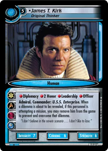 James T. Kirk, Original Thinker — Star Trek CCG card