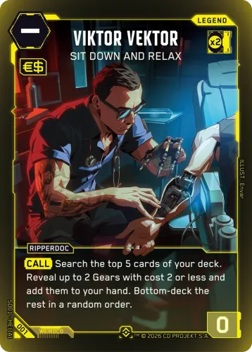 Viktor Vektor - Sit Down and Relax — Cyberpunk TCG card