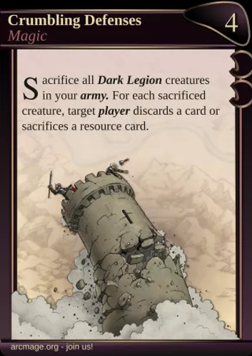 Crumbling Defenses — Arcmage card