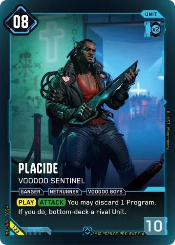 Placide — Voodoo Sentinel — Cyberpunk TCG card