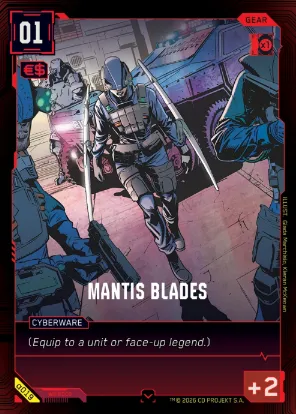 Mantis Blades — Cyberpunk TCG card