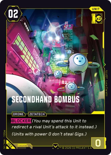 Secondhand Bombus — Cyberpunk TCG card