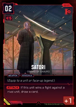 Satori: Sword of Saburo — Cyberpunk TCG card