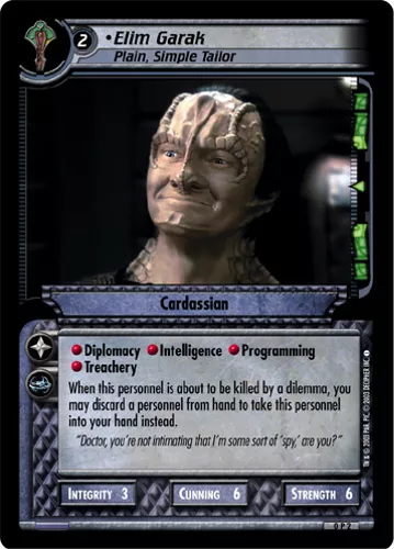 Elim Garak, Plain, Simple Tailor — Star Trek CCG card