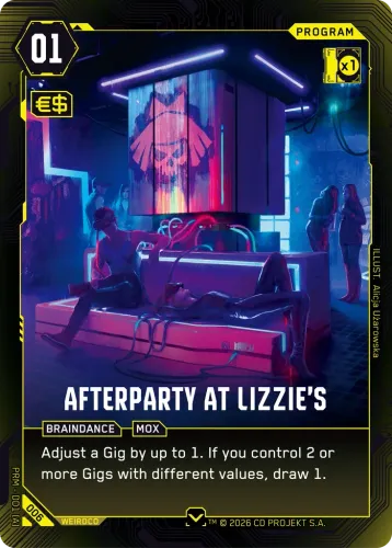 Afterparty at Lizzie's — Cyberpunk TCG card