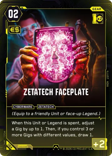 Zetatech Faceplate — Cyberpunk TCG card